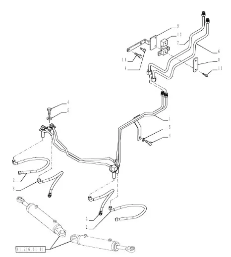 87699821 - Две гидравлические трубки